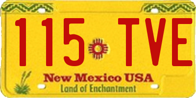 NM license plate 115TVE