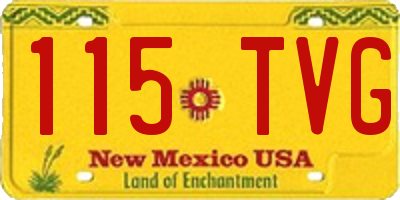 NM license plate 115TVG