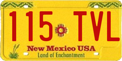 NM license plate 115TVL