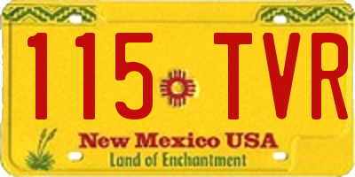 NM license plate 115TVR
