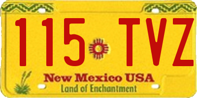 NM license plate 115TVZ