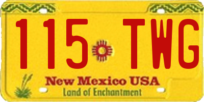 NM license plate 115TWG