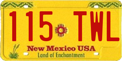 NM license plate 115TWL