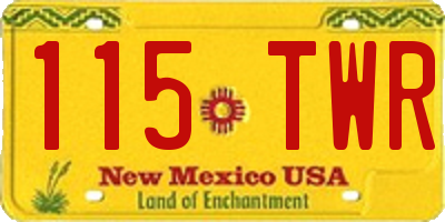 NM license plate 115TWR