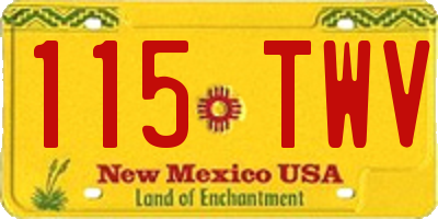 NM license plate 115TWV