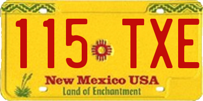 NM license plate 115TXE