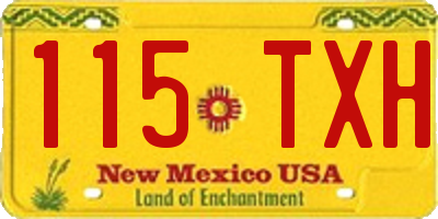 NM license plate 115TXH