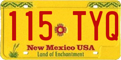 NM license plate 115TYQ