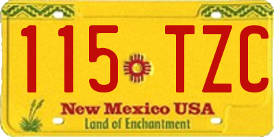 NM license plate 115TZC