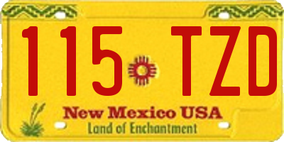 NM license plate 115TZD
