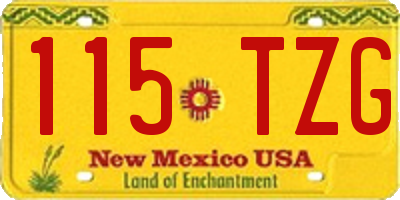 NM license plate 115TZG