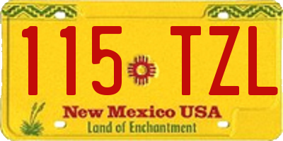 NM license plate 115TZL