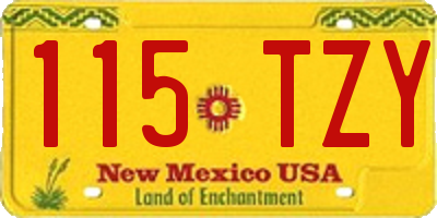 NM license plate 115TZY