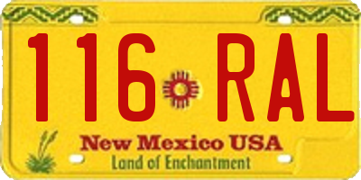 NM license plate 116RAL