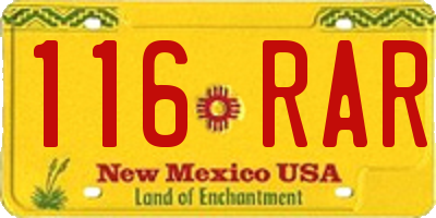 NM license plate 116RAR