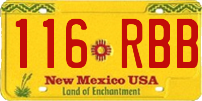 NM license plate 116RBB