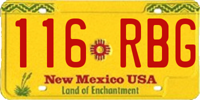 NM license plate 116RBG