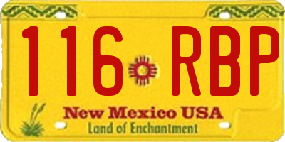 NM license plate 116RBP
