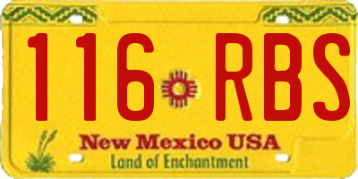 NM license plate 116RBS