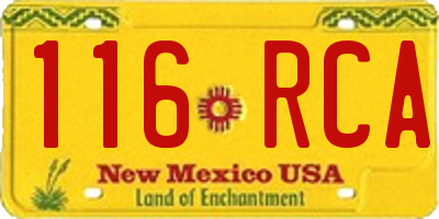 NM license plate 116RCA