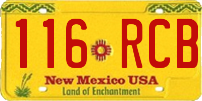 NM license plate 116RCB