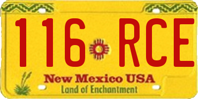 NM license plate 116RCE