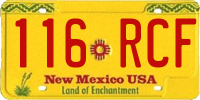 NM license plate 116RCF