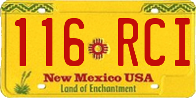 NM license plate 116RCI