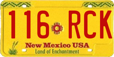 NM license plate 116RCK