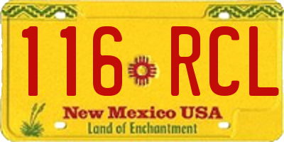 NM license plate 116RCL
