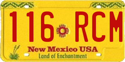 NM license plate 116RCM