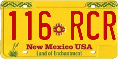 NM license plate 116RCR