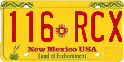 NM license plate 116RCX
