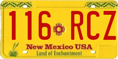 NM license plate 116RCZ