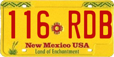 NM license plate 116RDB