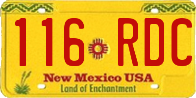 NM license plate 116RDC