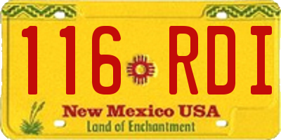 NM license plate 116RDI