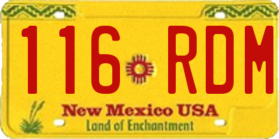 NM license plate 116RDM