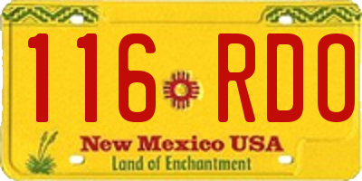 NM license plate 116RDO