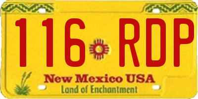 NM license plate 116RDP