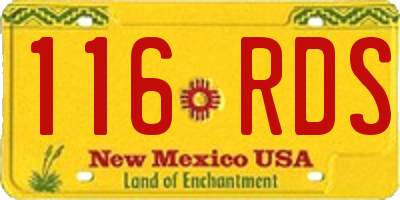 NM license plate 116RDS
