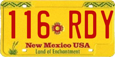 NM license plate 116RDY