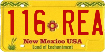 NM license plate 116REA