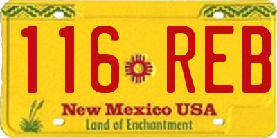 NM license plate 116REB