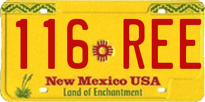 NM license plate 116REE