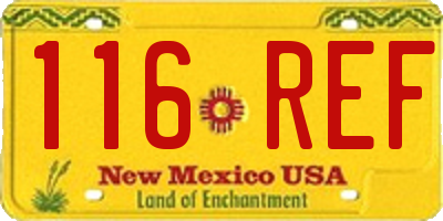 NM license plate 116REF