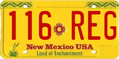 NM license plate 116REG