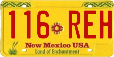 NM license plate 116REH
