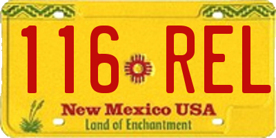 NM license plate 116REL