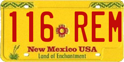 NM license plate 116REM